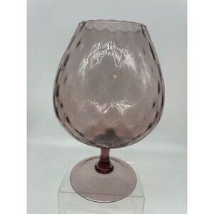 Amethyst Mid-Century Empoli Diamond Optic Brandy Glass Snifter